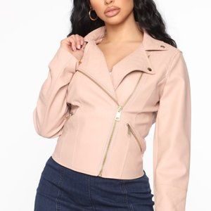 Fashion Nova Never Average Moto Jacket - Mauve